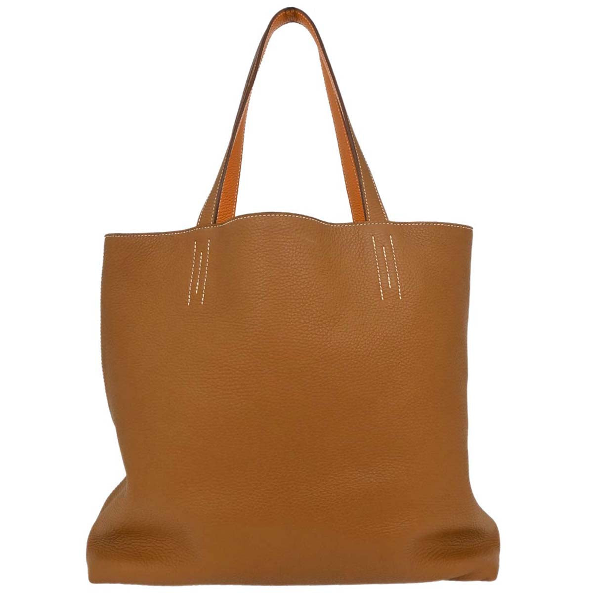 Hermes Gold Orange Taurillon Double Sens 36 Reversible Handbag