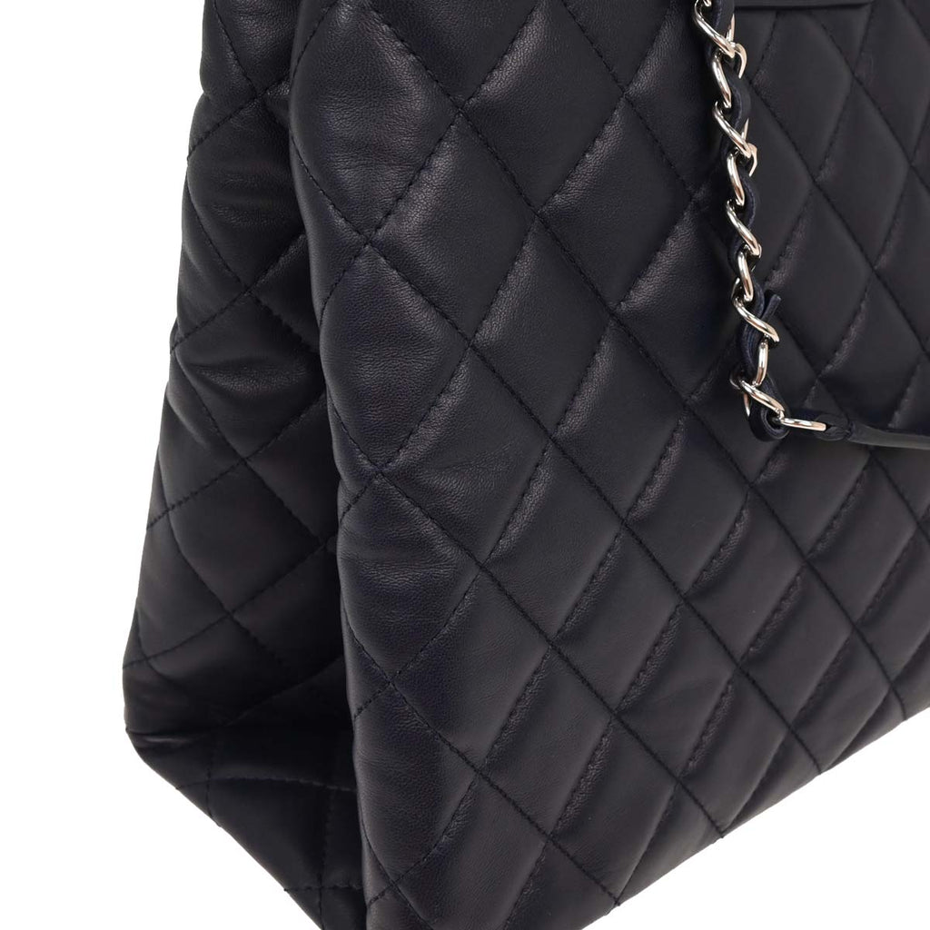Chanel 2014-2015 Navy Calfskin Shopping Tote 2way Shoulder Handbag