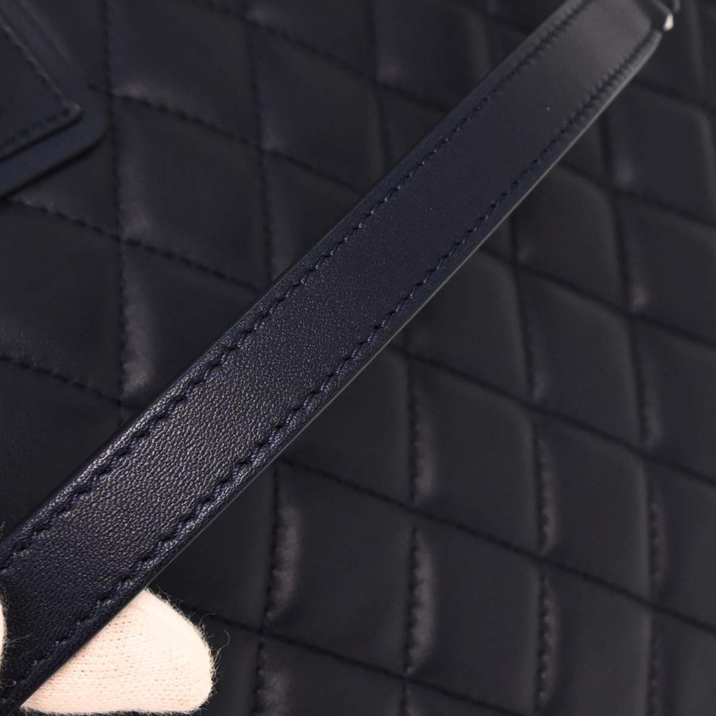 Chanel 2014-2015 Navy Calfskin Shopping Tote 2way Shoulder Handbag