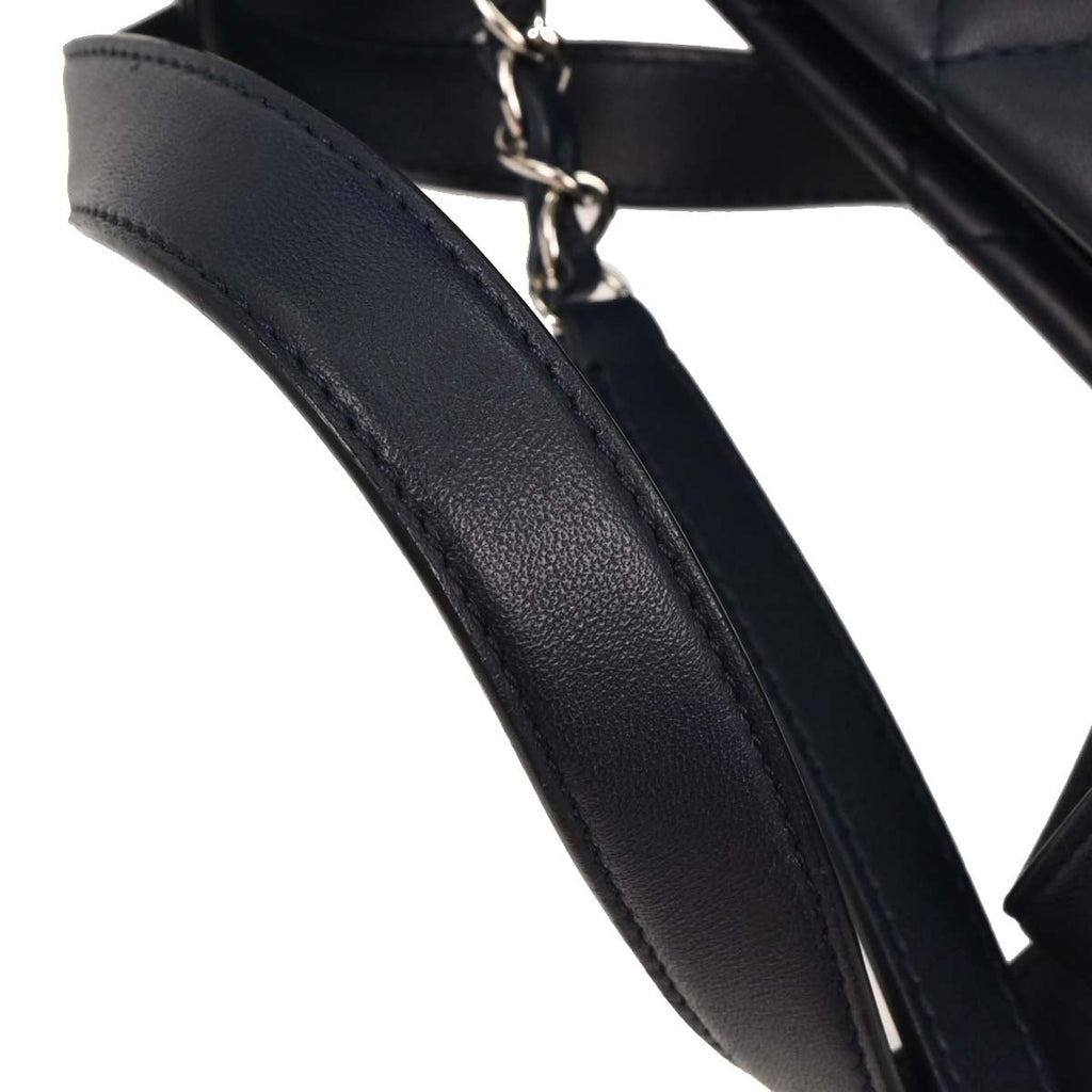 Chanel 2014-2015 Navy Calfskin Shopping Tote 2way Shoulder Handbag