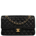 Chanel 2014 Black Caviar Medium Classic Double Flap Shoulder Bag