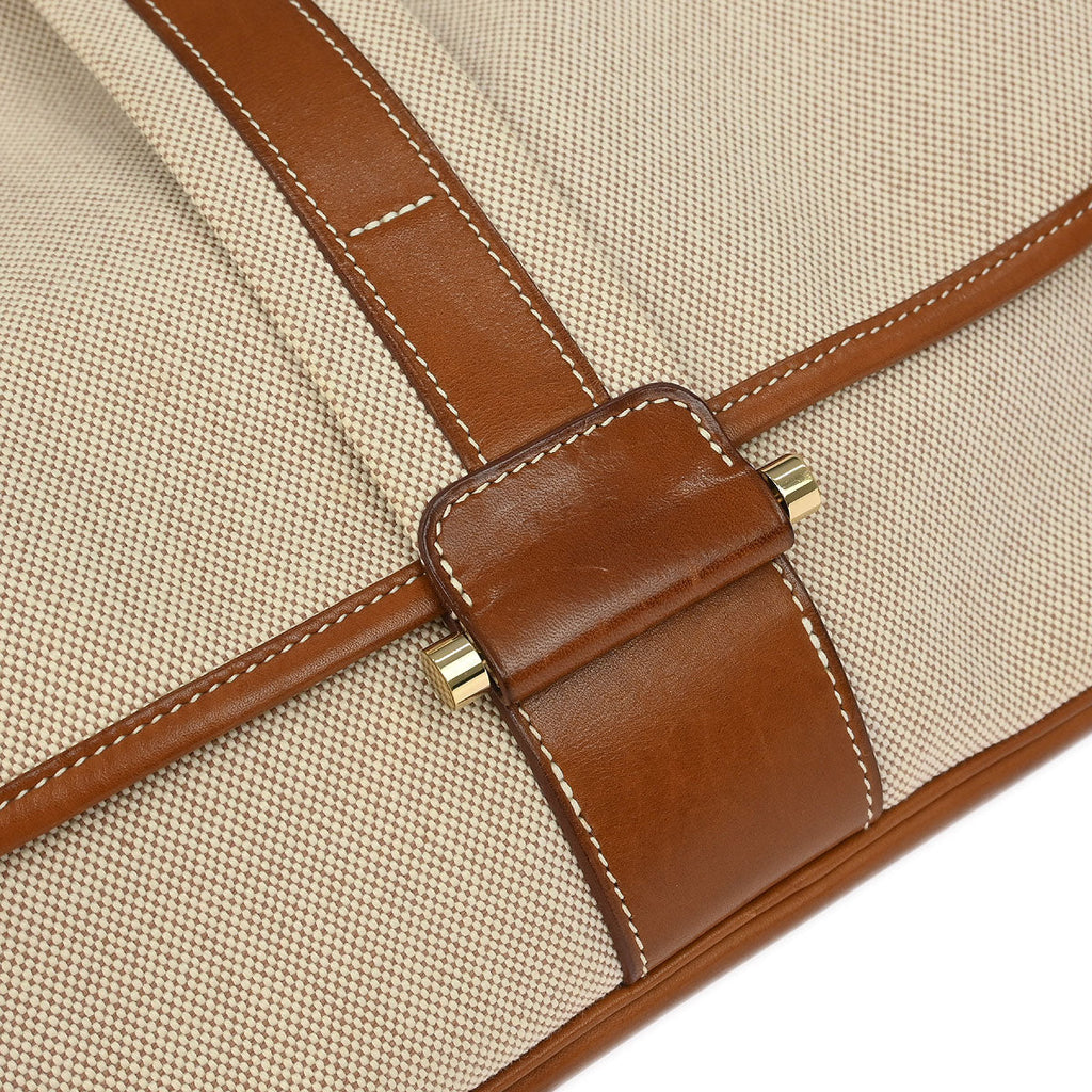Hermes Natural Fauve Toile H Barenia Bourlingue Shoulder Bag