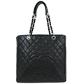 Chanel 2013-2014 Black Caviar Petite Shopping Tote XL PST Tote Handbag