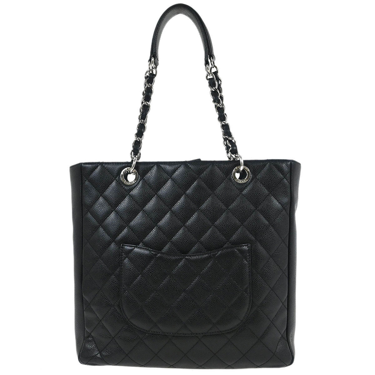 Chanel 2013-2014 Black Caviar Petite Shopping Tote XL PST Tote Handbag