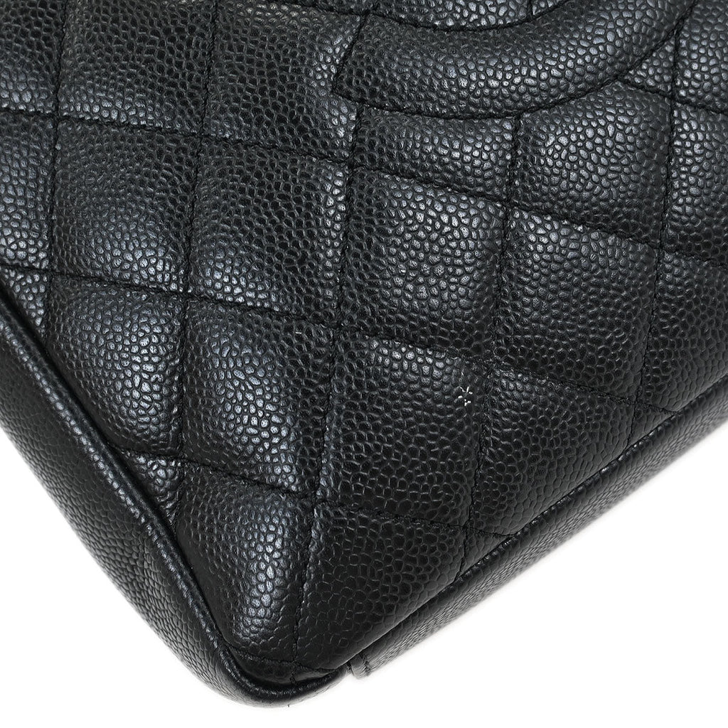 Chanel 2013-2014 Black Caviar Petite Shopping Tote XL PST Tote Handbag