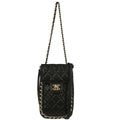 Chanel 2017-2018 Black Lambskin Phone Case 2way Shoulder Handbag