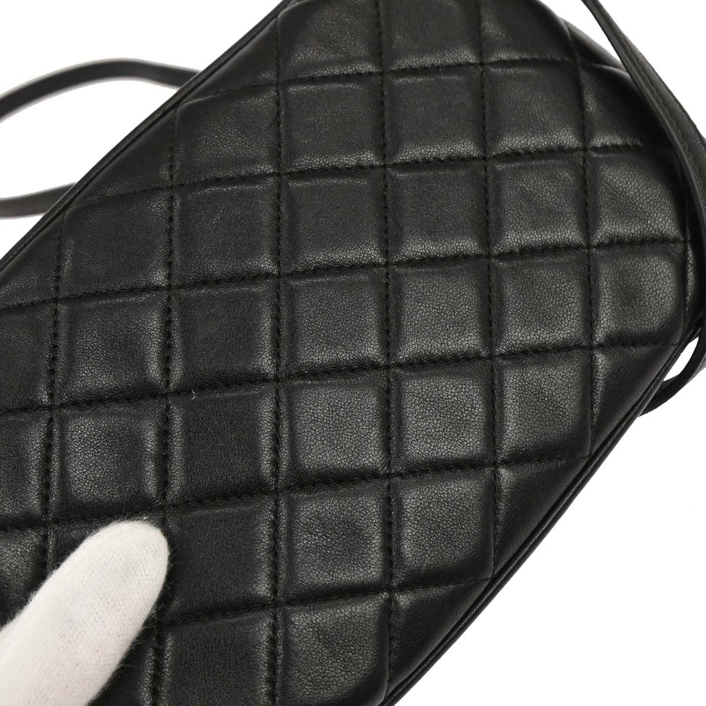 Chanel 2017-2018 Black Lambskin Phone Case 2way Shoulder Handbag