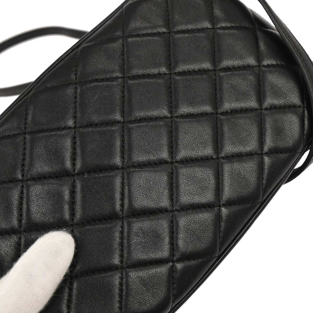 Chanel 2017-2018 Black Lambskin Phone Case 2way Shoulder Handbag
