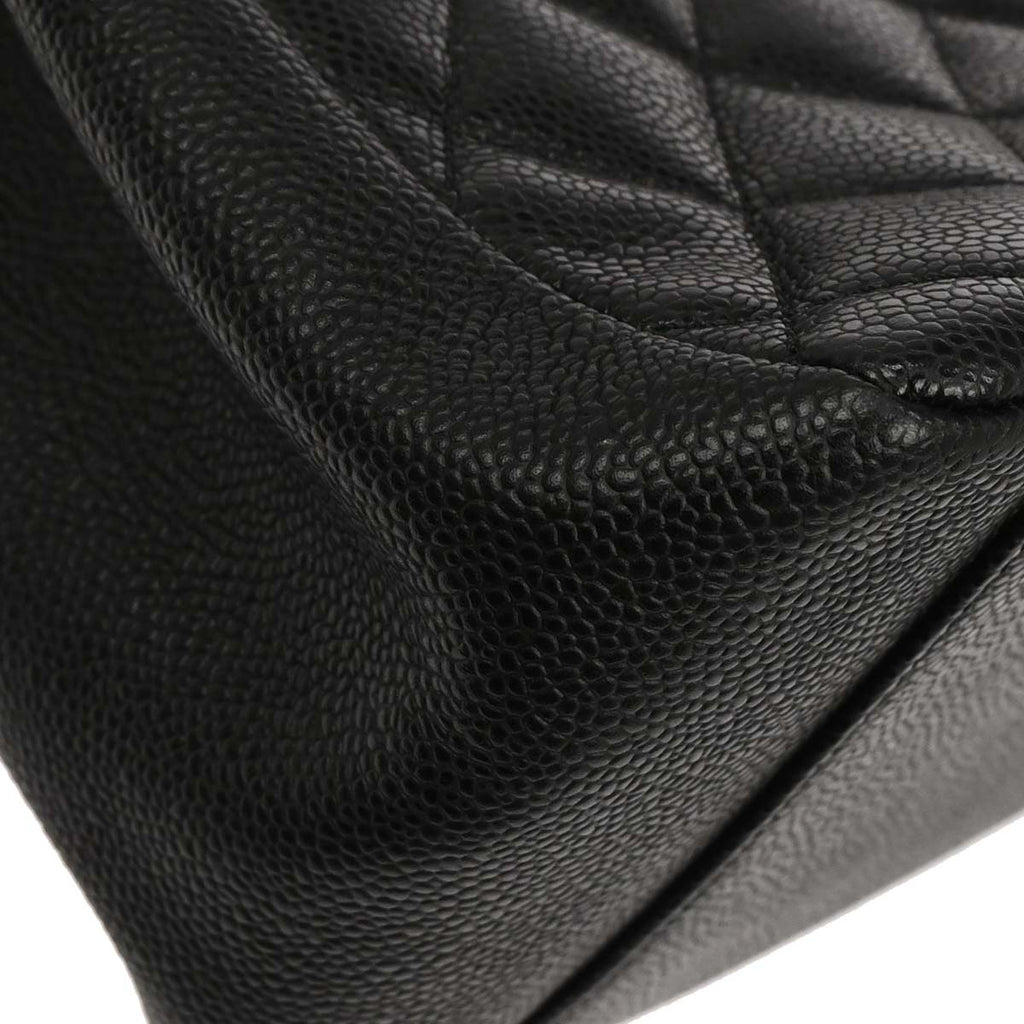 Chanel 2010-2011 Black Caviar Grand Shopping Tote GST Chain Handbag