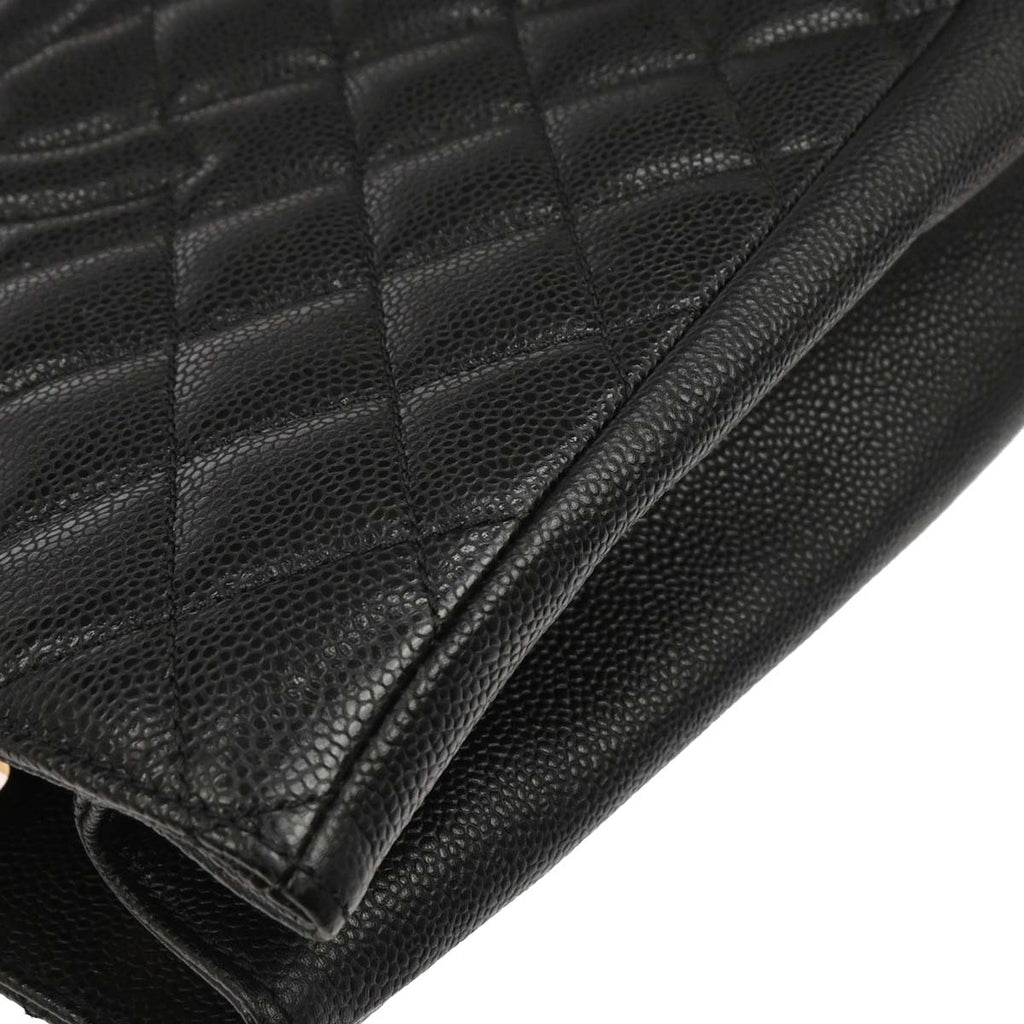 Chanel 2010-2011 Black Caviar Grand Shopping Tote GST Chain Handbag