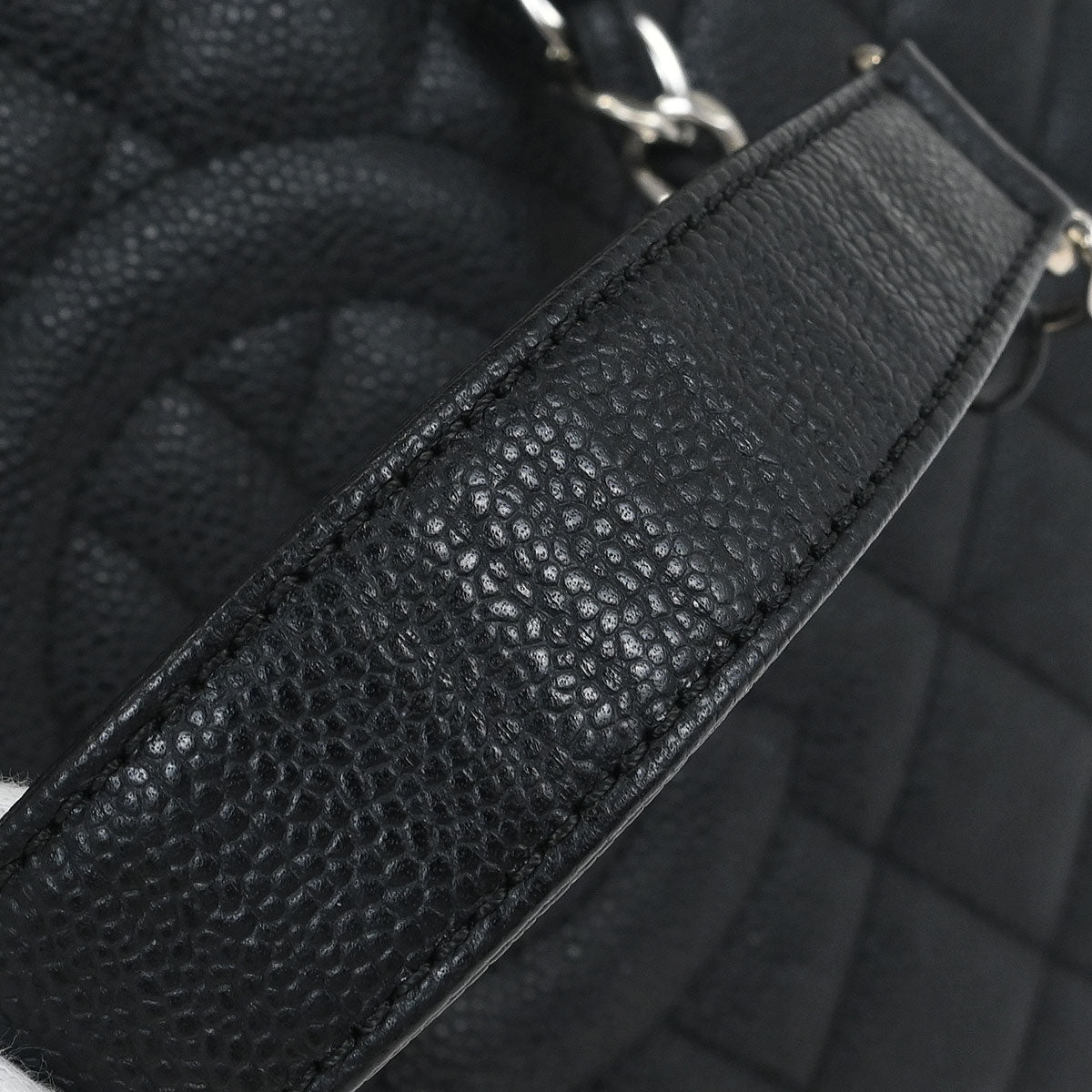 Chanel 2013-2014 Black Caviar Grand Shopping Tote GST Chain Handbag