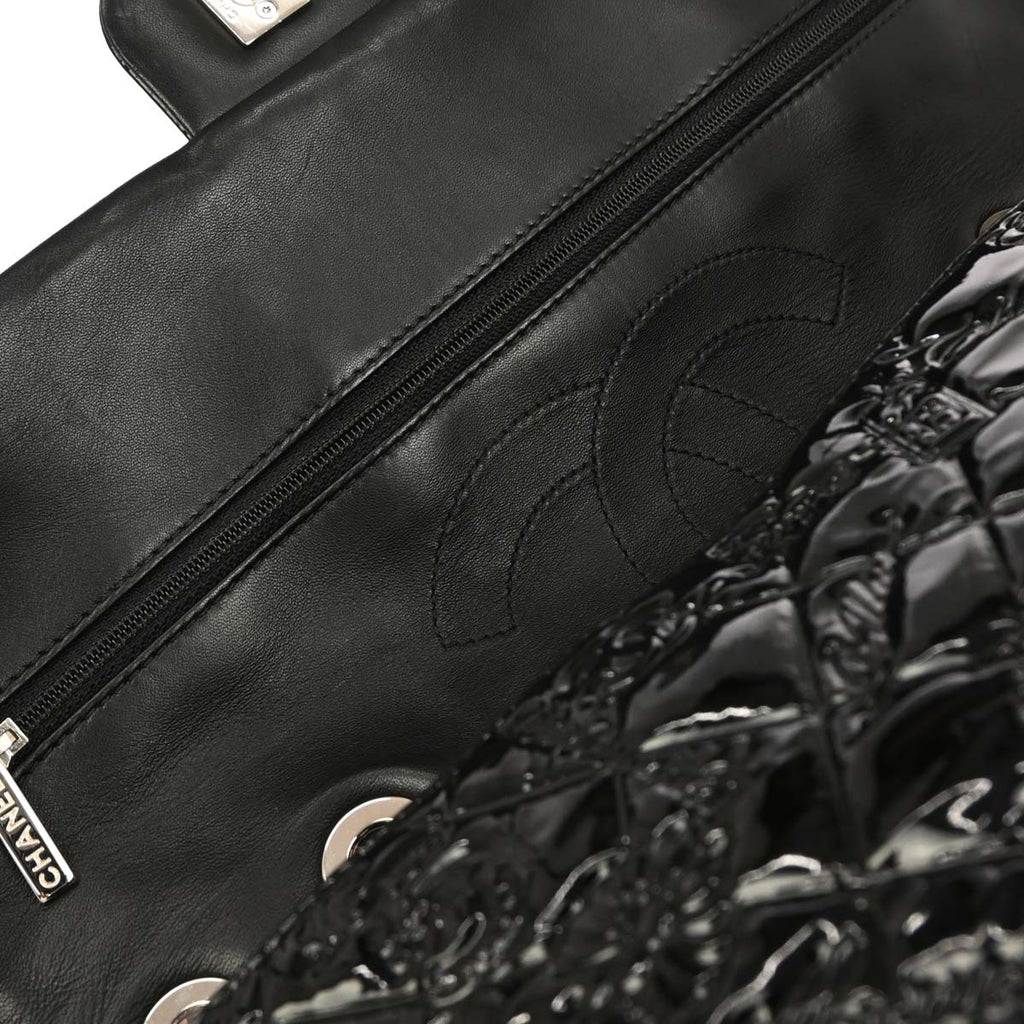 Chanel 2010-2011 Black Patent Leather Lucky Symbol Shoulder Bag