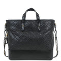 Chanel 2017-2018 Black Lambskin Calfskin Gabrielle 2way Shoulder Tote Handbag