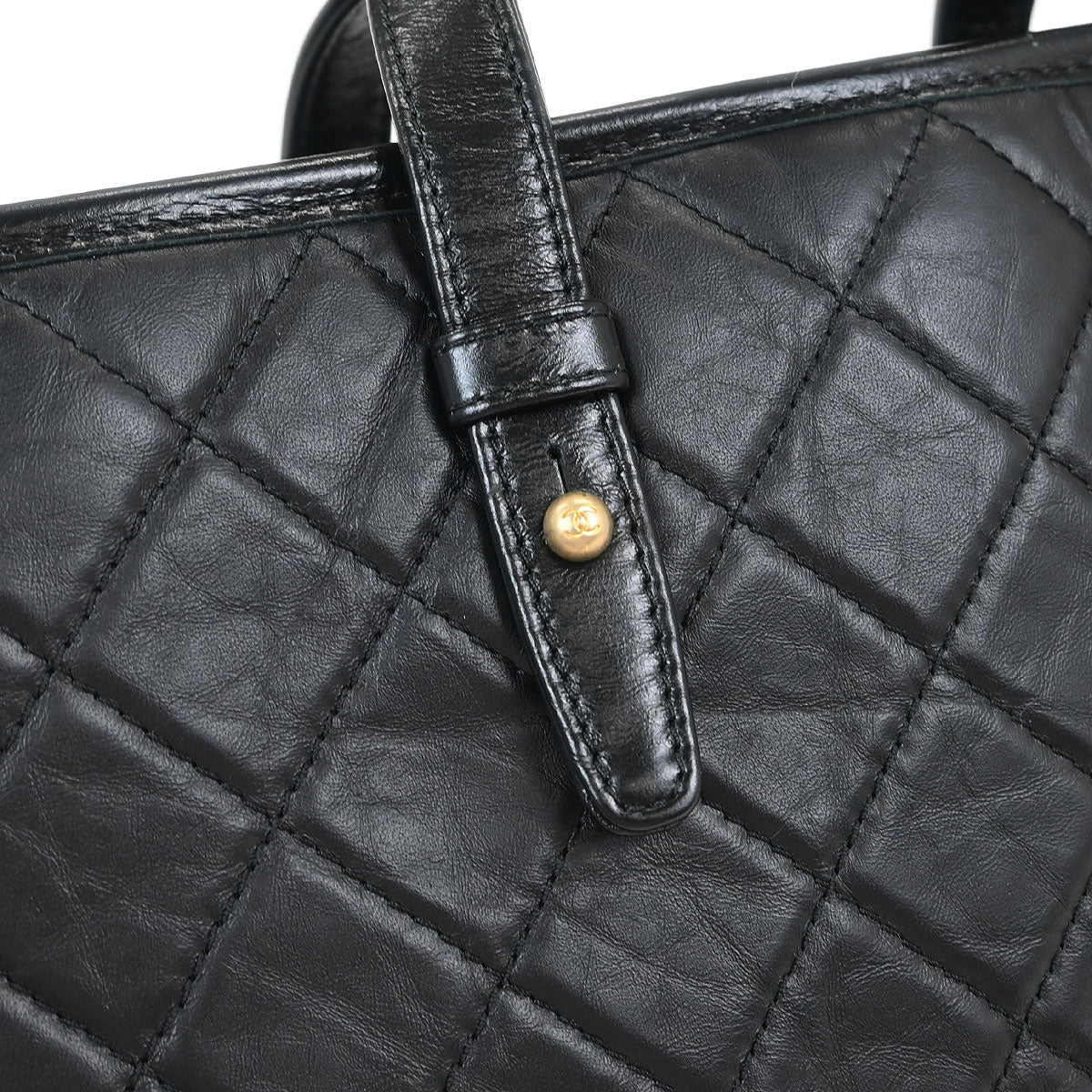 Chanel 2017-2018 Black Lambskin Calfskin Gabrielle 2way Shoulder Tote Handbag