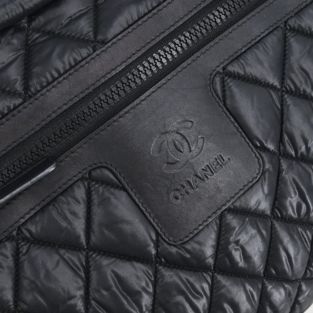 Chanel 2011 Black Nylon Coco Cocoon Bowling Bag Handbag