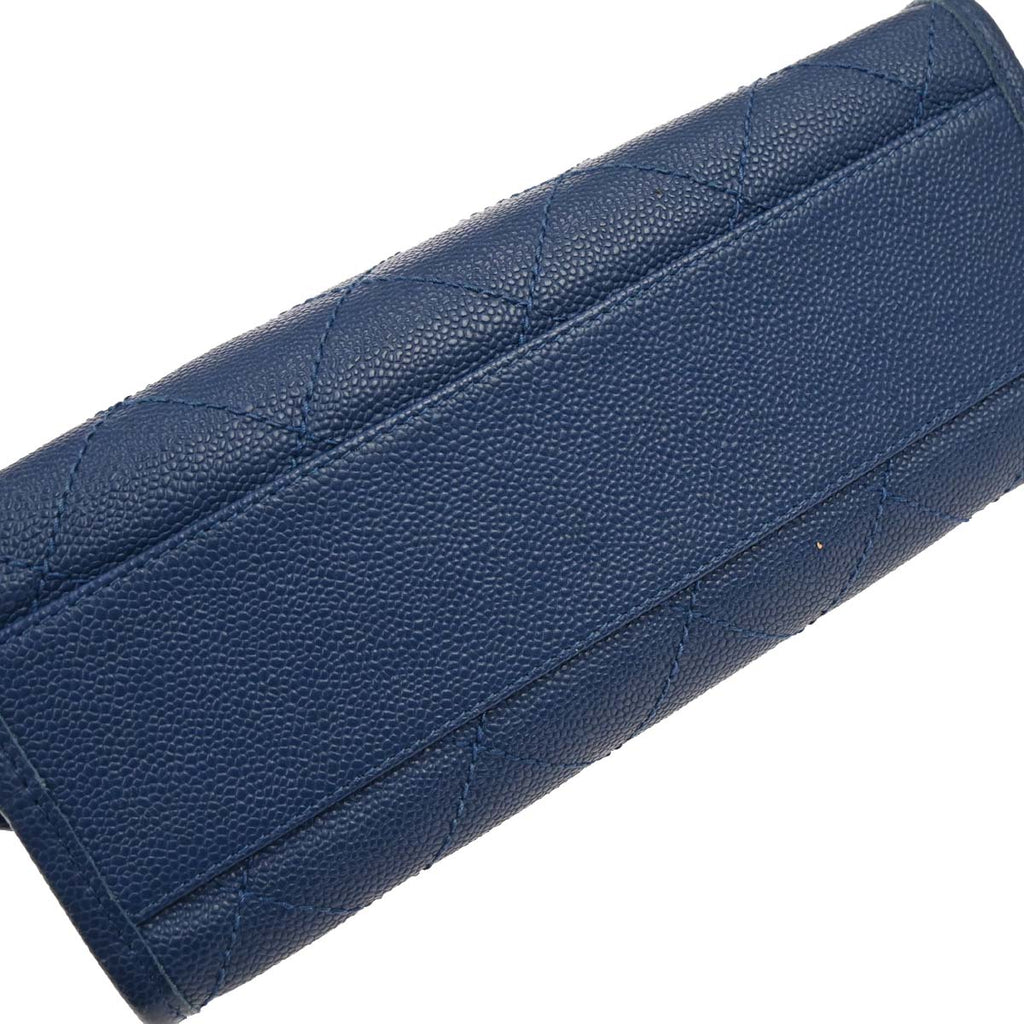 Chanel 2014-2015 Blue Caviar Deauville Bowling 2way Shoulder Handbag