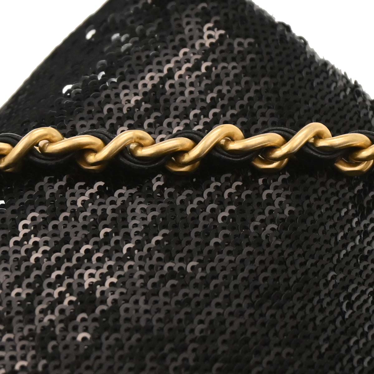 Chanel 2017-2018 Black Sequins Dare To Disturb Shoulder Bag