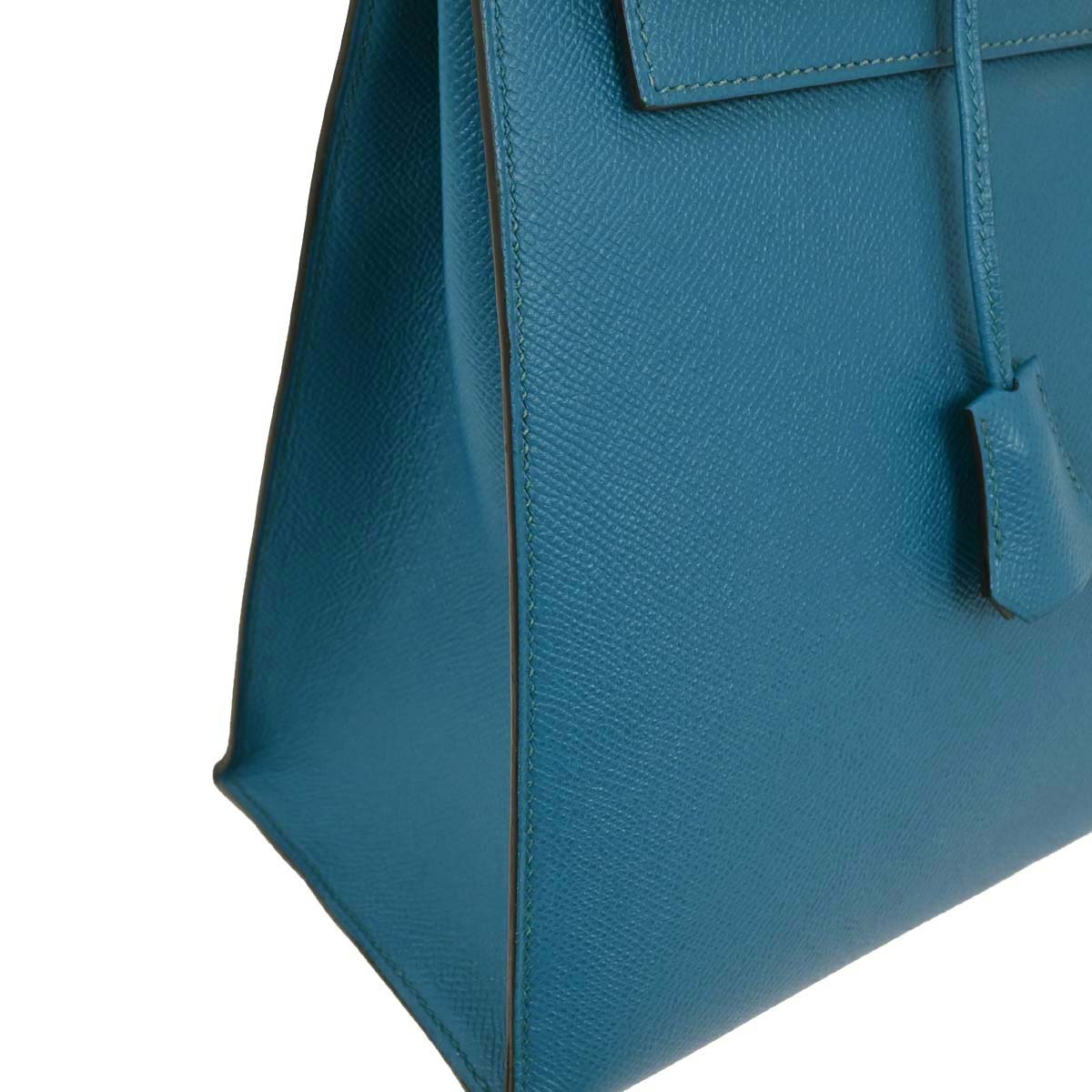 Hermes Blue Izmir Epsom Kelly 35 Sellier 2way Shoulder Handbag