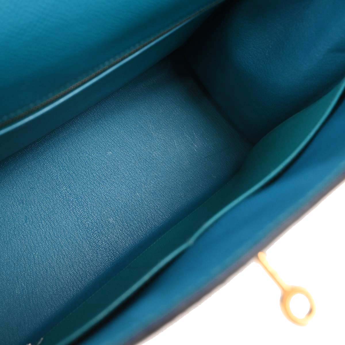 Hermes Blue Izmir Epsom Kelly 35 Sellier 2way Shoulder Handbag