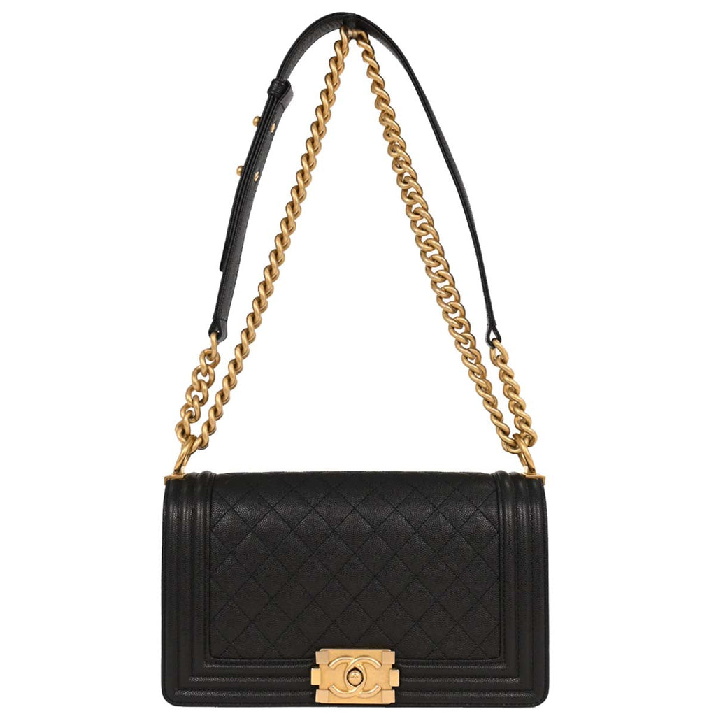 Boy Chanel 2019 Black Caviar Medium Shoulder Bag