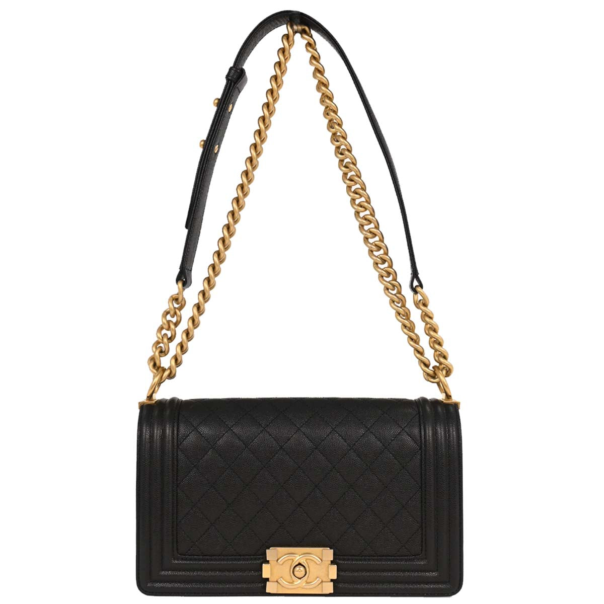Boy Chanel 2019 Black Caviar Medium Shoulder Bag