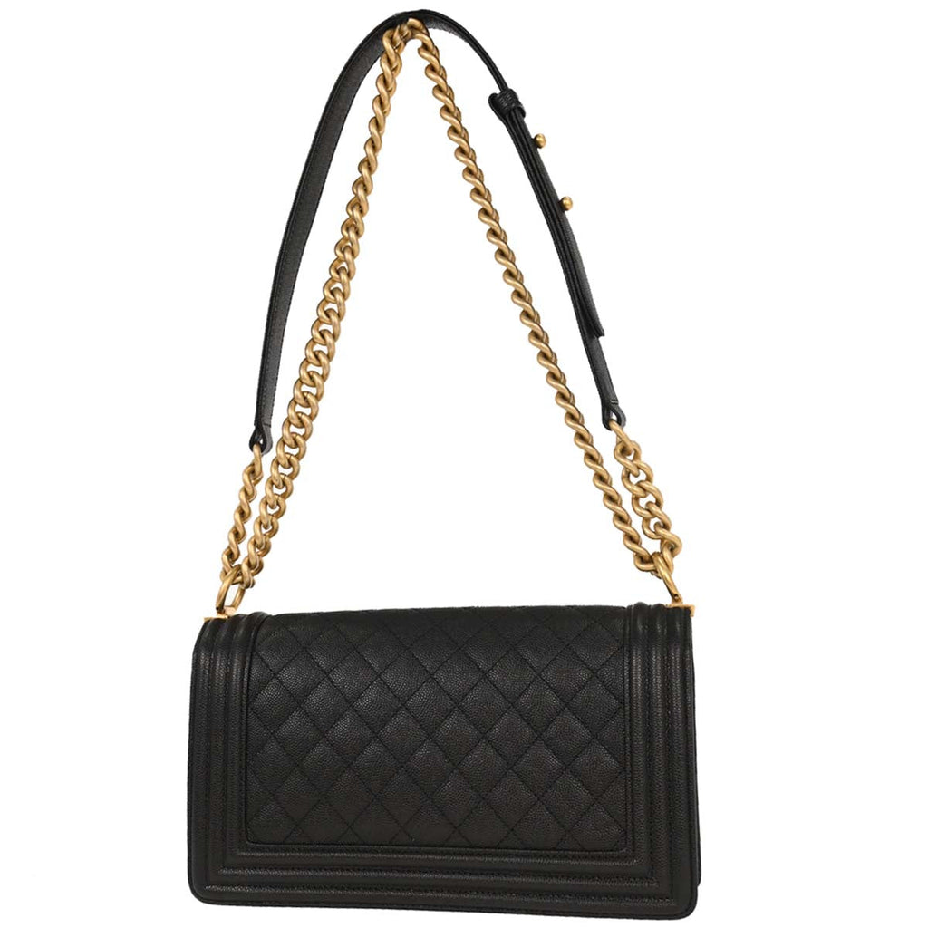 Boy Chanel 2019 Black Caviar Medium Shoulder Bag