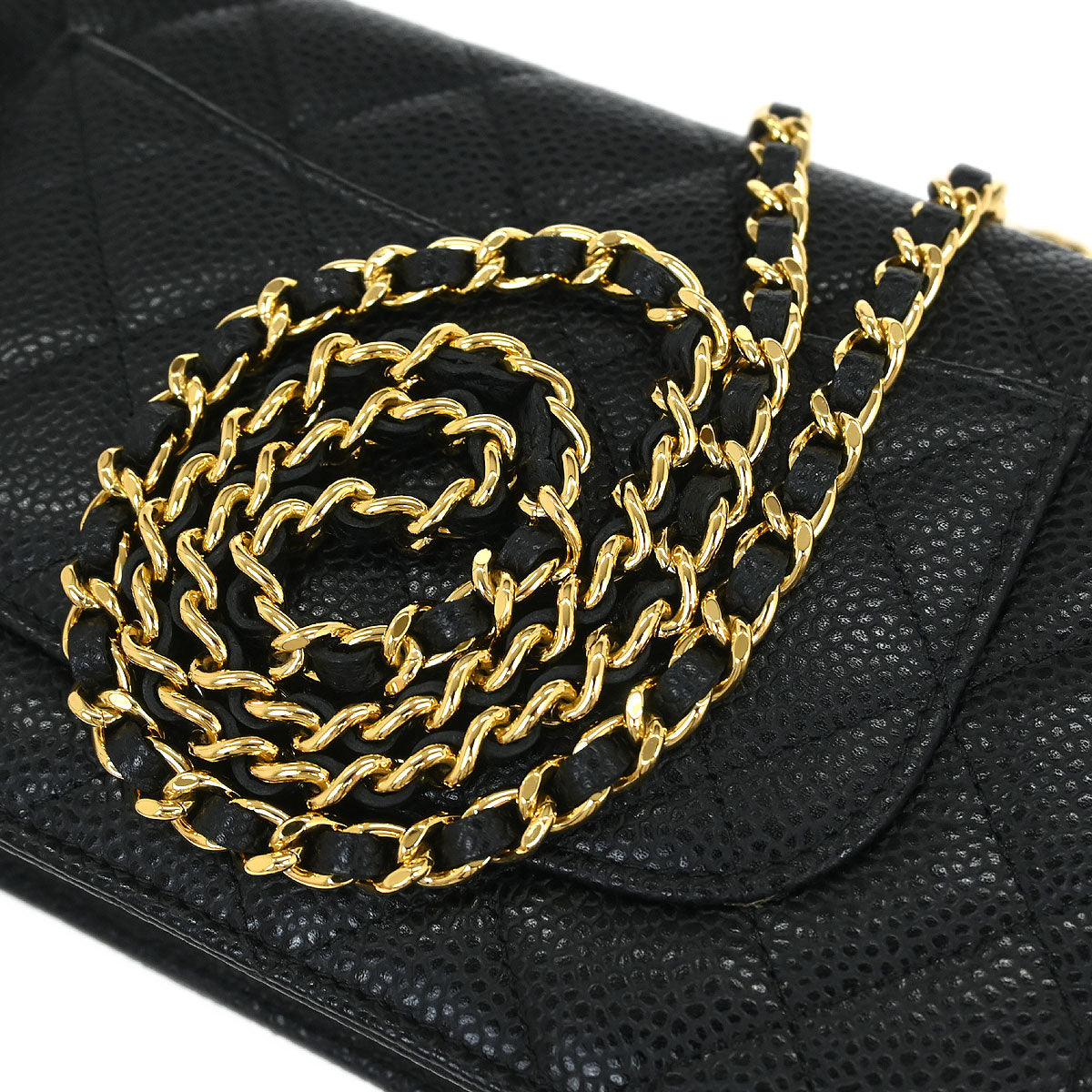 Chanel 2019 Black Caviar Classic WOC Wallet On Chain