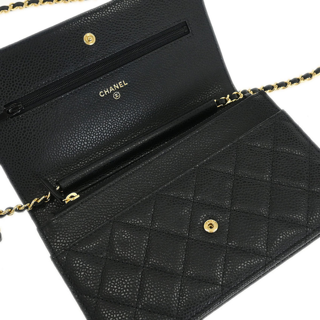 Chanel 2019 Black Caviar Classic WOC Wallet On Chain