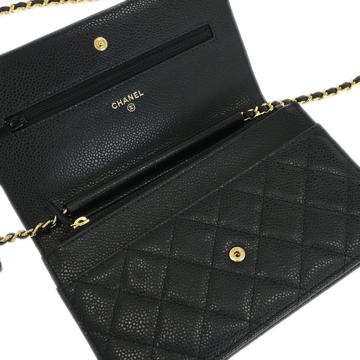 Chanel 2019 Black Caviar Classic WOC Wallet On Chain