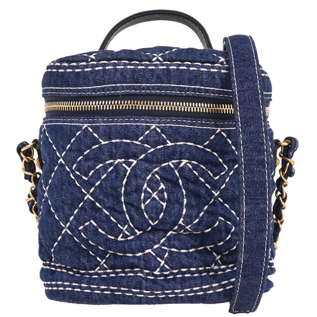 Chanel 2019 Blue Denim Vanity 2way Shoulder Handbag