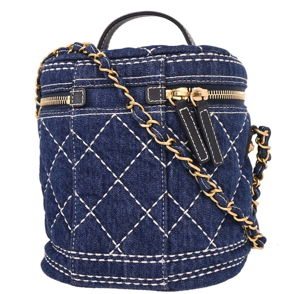 Chanel 2019 Blue Denim Vanity 2way Shoulder Handbag