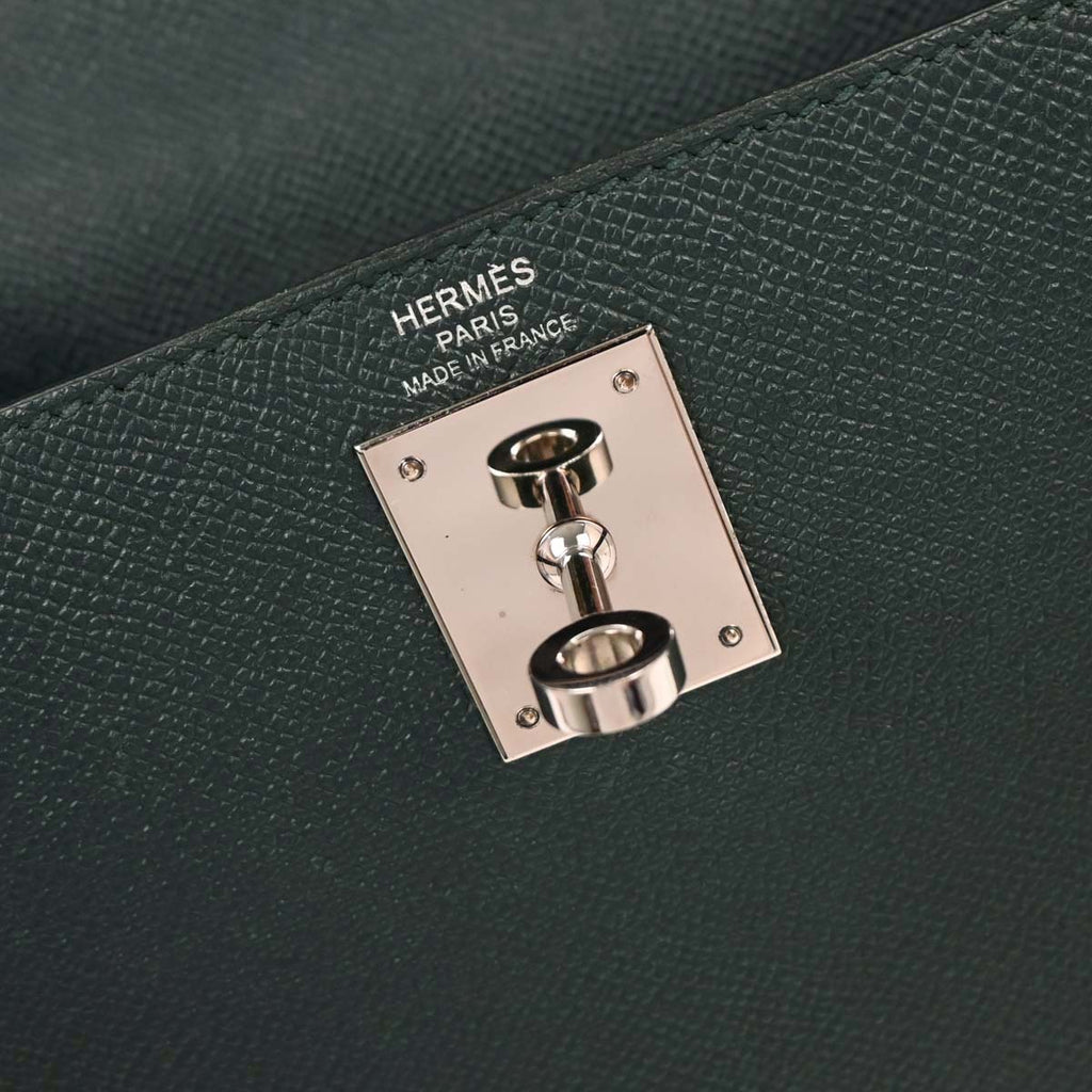 Hermes Vert Cypres Epsom Kelly 28 Sellier 2way Shoulder Handbag