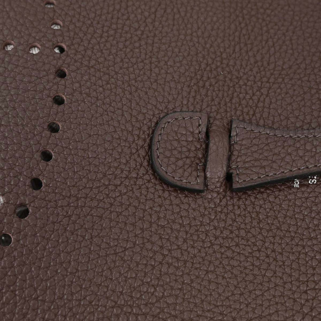 Hermes Chocolat Togo Evelyne 3 29 PM Shoulder Bag