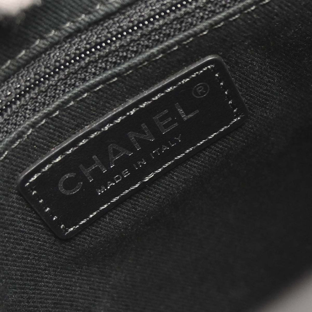 Chanel 2014-2015 Black Calfskin Wild Stitch Chain Tote Bag