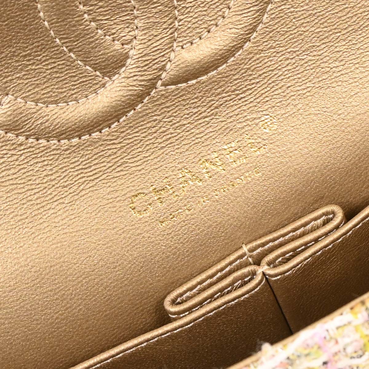 Chanel 2010-2011 Light Pink Tweed 2.55 Medium Classic Double Flap Shoulder Bag