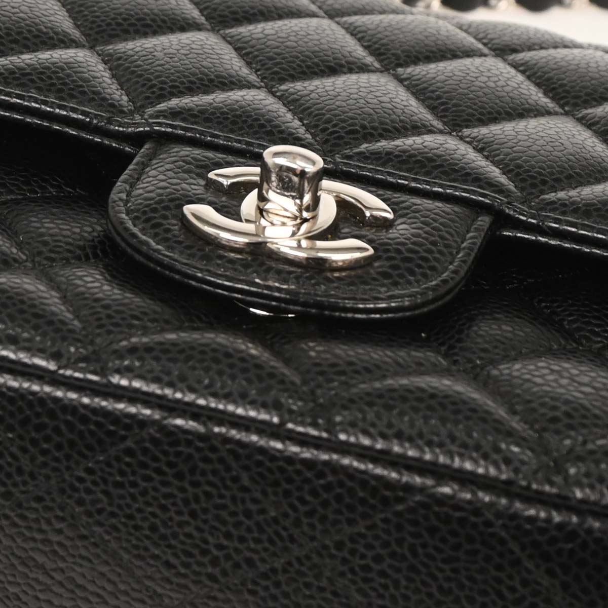 Chanel 2017 Black Caviar Medium Classic Double Flap Shoulder Bag