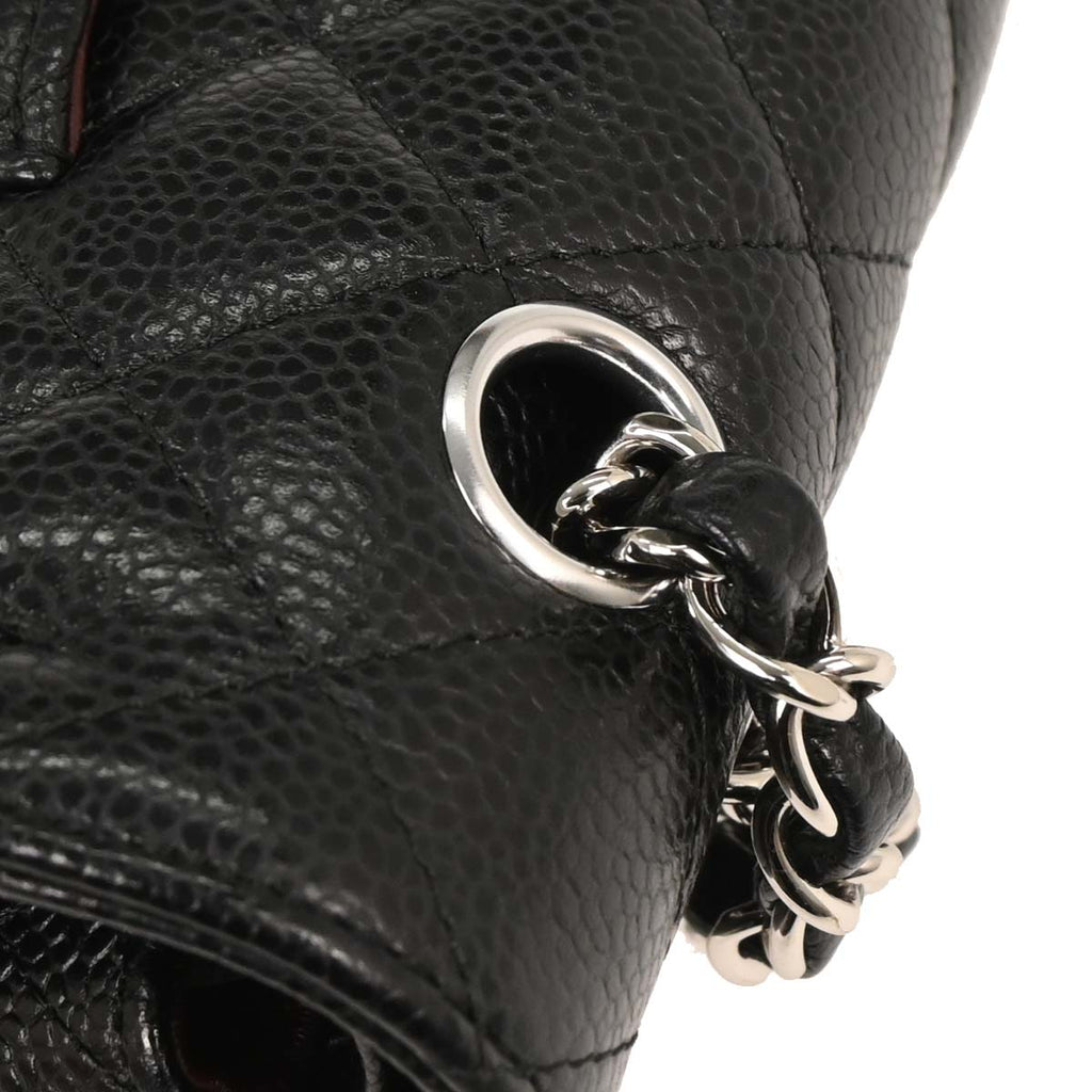 Chanel 2017 Black Caviar Medium Classic Double Flap Shoulder Bag