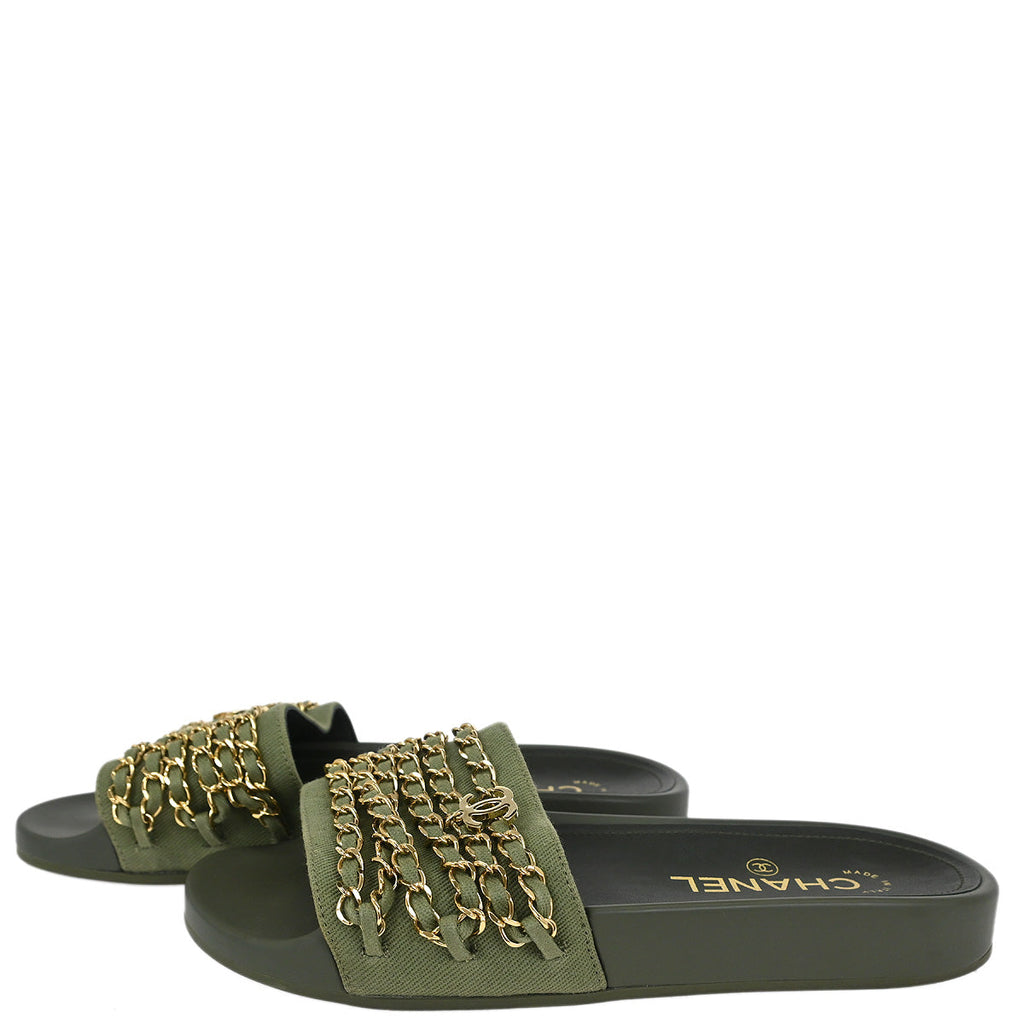 Chanel * Interlocking CC Logo Slides Shoes #36