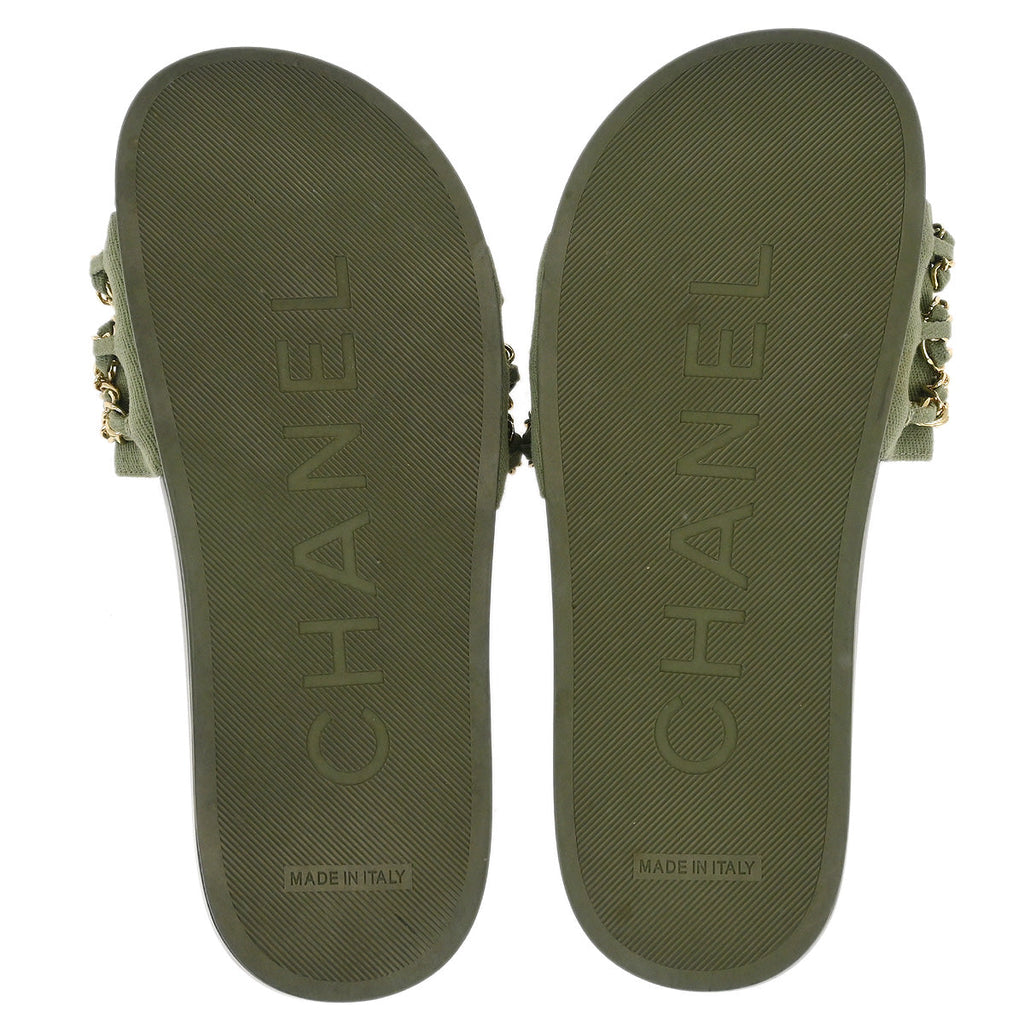 Chanel * Interlocking CC Logo Slides Shoes #36
