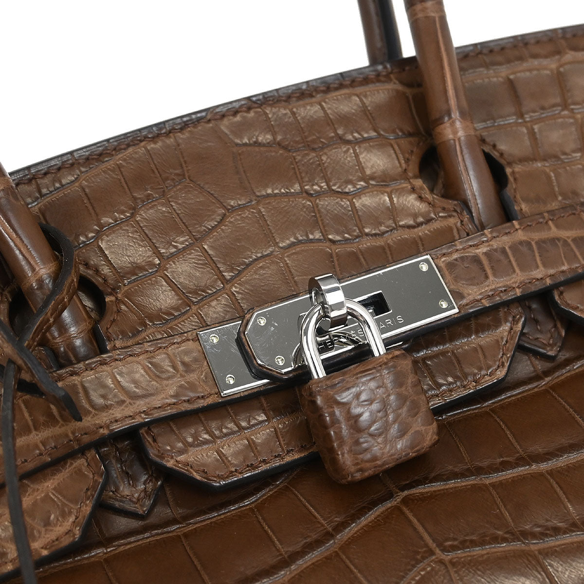 Hermes * Cacao Matte niloticus Crocodile Birkin 30 Handbag