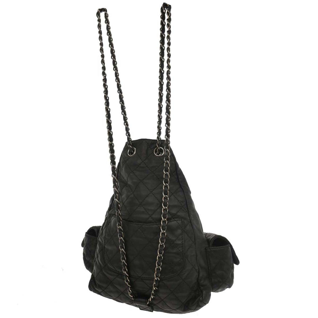 Chanel 2012-2013 Black Calfsikin 2way Backpack Shoulder Bag