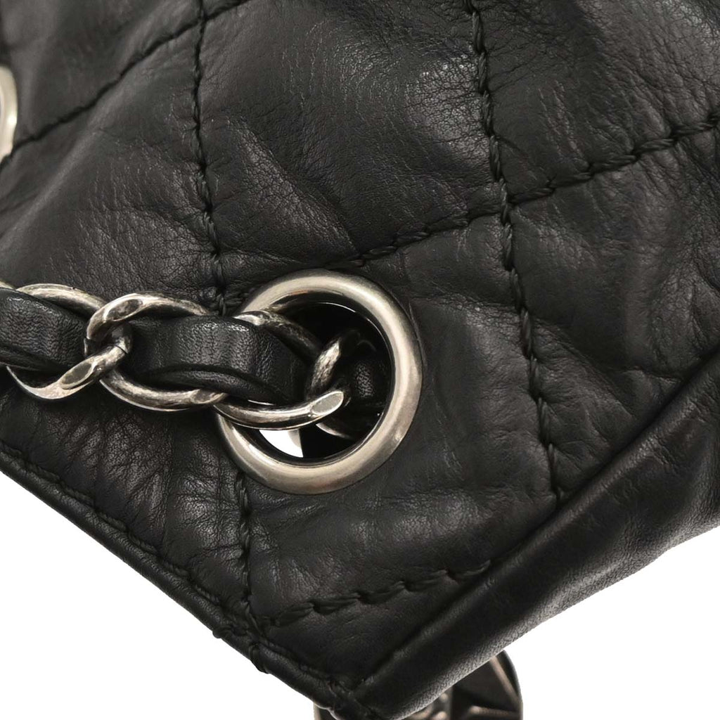 Chanel 2012-2013 Black Calfsikin 2way Backpack Shoulder Bag