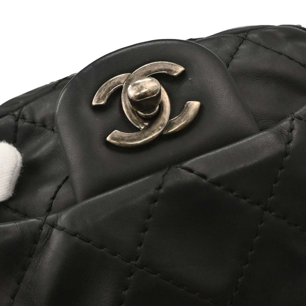 Chanel 2012-2013 Black Calfsikin 2way Backpack Shoulder Bag