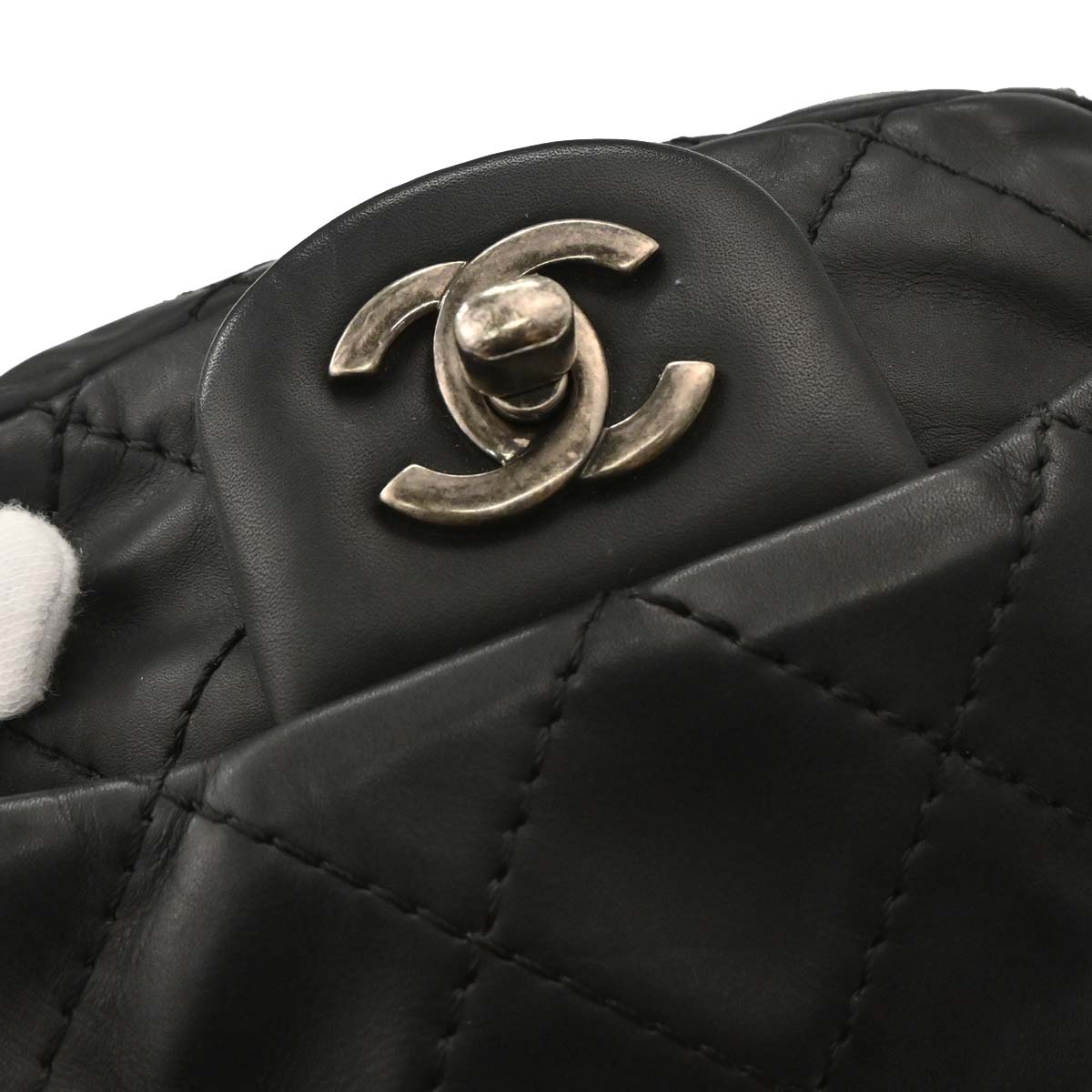 Chanel 2012-2013 Black Calfsikin 2way Backpack Shoulder Bag