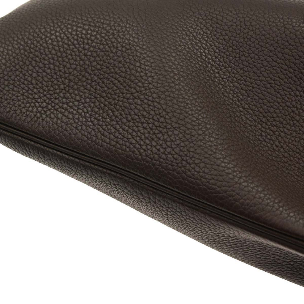 Hermes Ebene Taurillon Clemence Silky City 33 MM Shoulder Bag