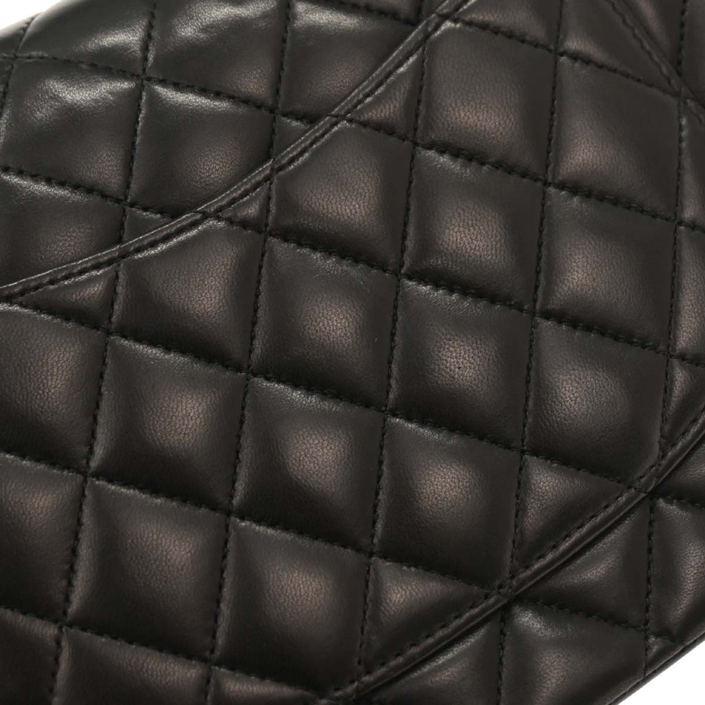 Chanel 2014 Black Lambskin Medium Classic Double Flap Shoulder Bag