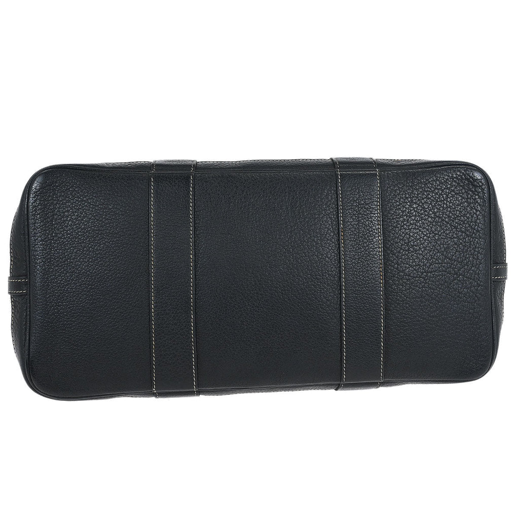 Hermes Black Toile H Buffalo Garden Party 36 PM Tote Bag