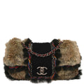 Chanel * 2010-2011 Brown Faux Fur Jumbo Classic Flap Shoulder Bag