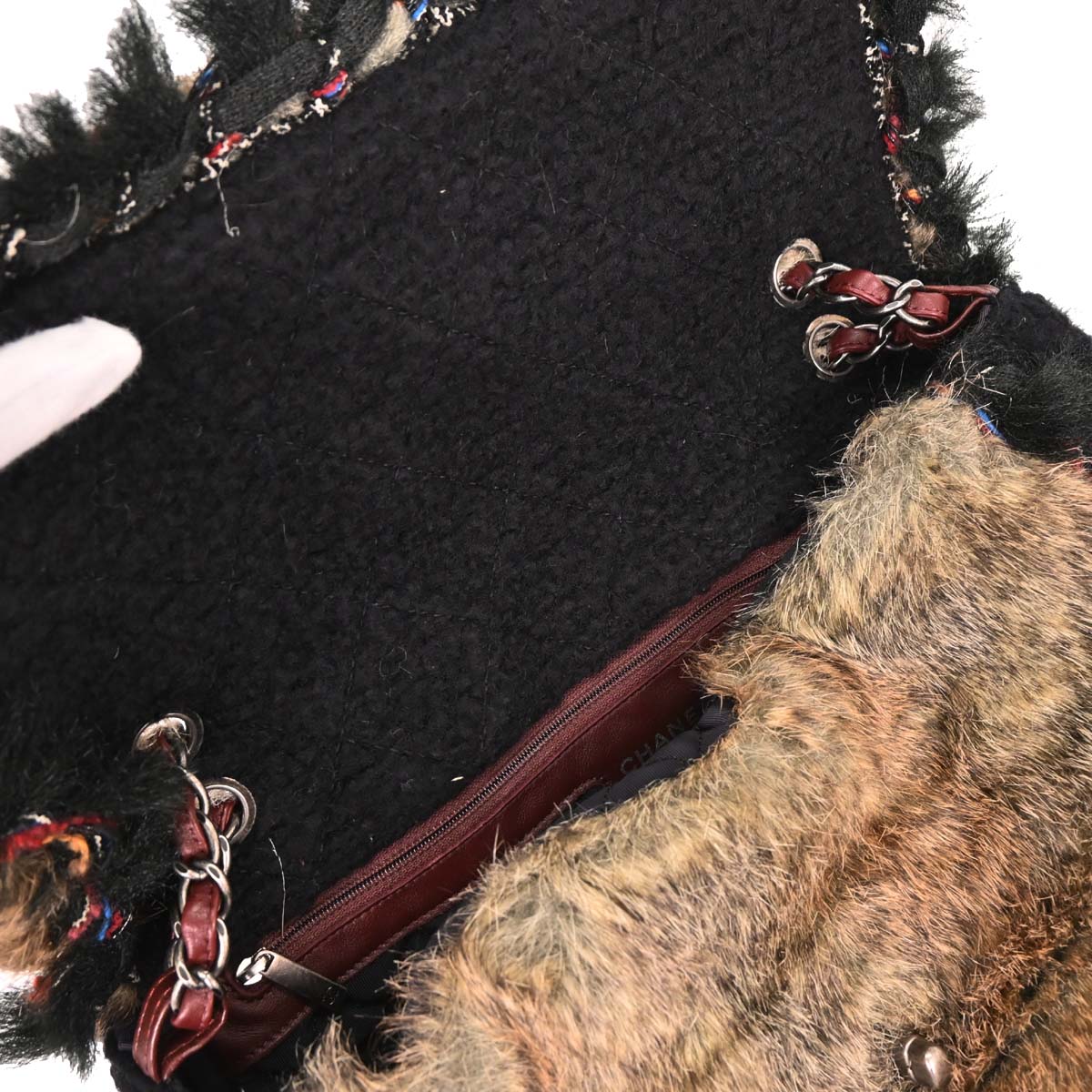 Chanel * 2010-2011 Brown Faux Fur Jumbo Classic Flap Shoulder Bag