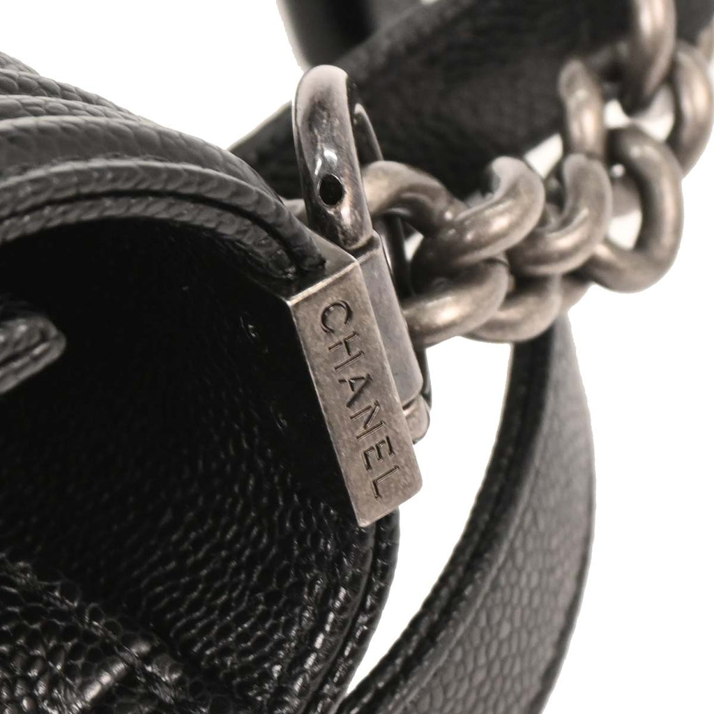 Boy Chanel 2014-2015 Black Caviar Medium Shoulder Bag